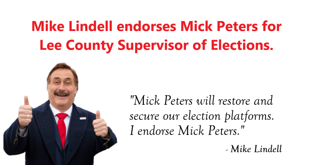 Mike Lindell endorses Mick Peters